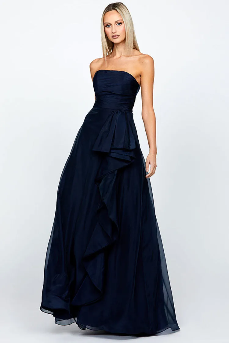 Blaire Strapless Cascading Ruffle Gown