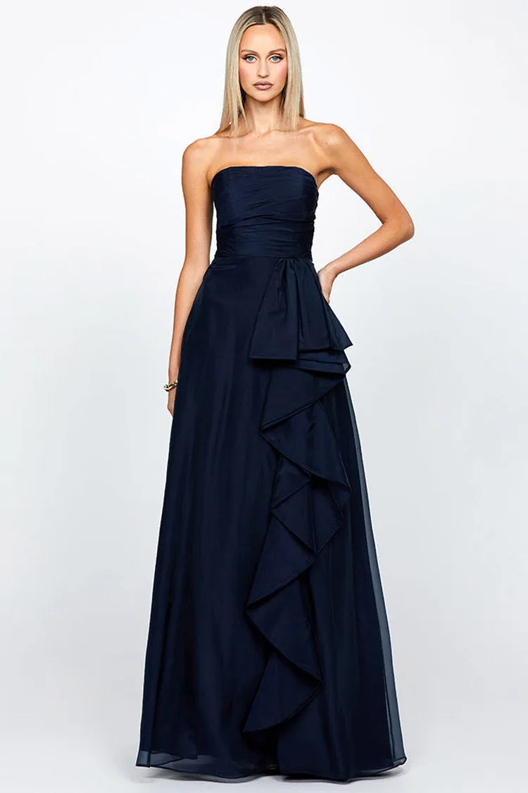 Blaire Strapless Cascading Ruffle Gown