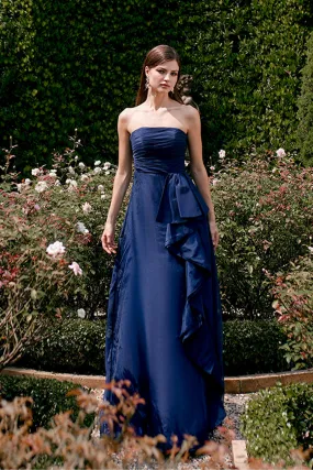 Blaire Strapless Cascading Ruffle Gown