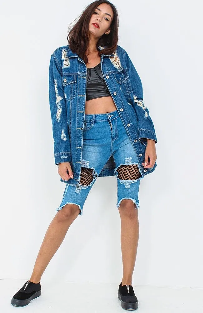 Blue Long Denim Jacket