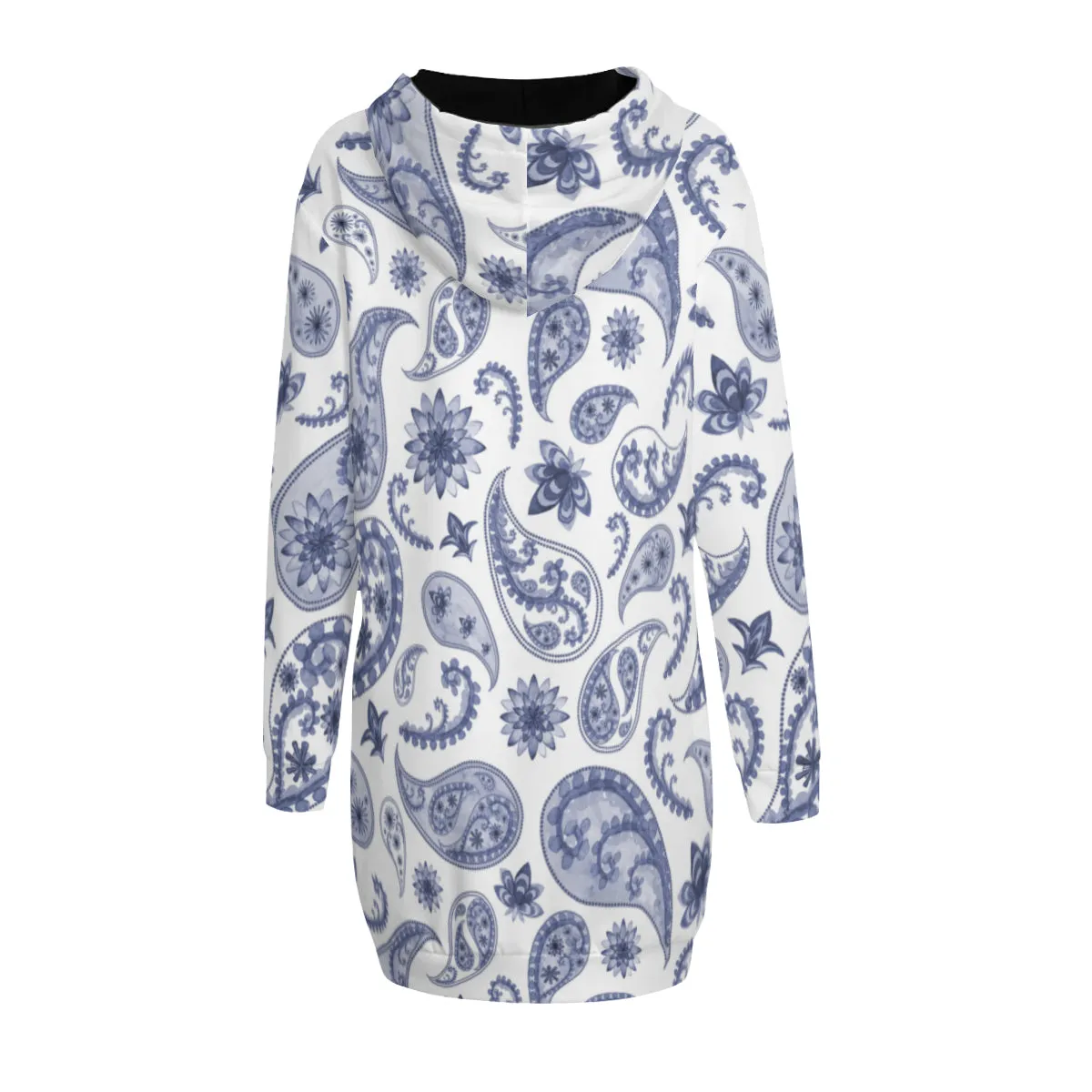 Blue Paisely Hoodie Sweat Dress