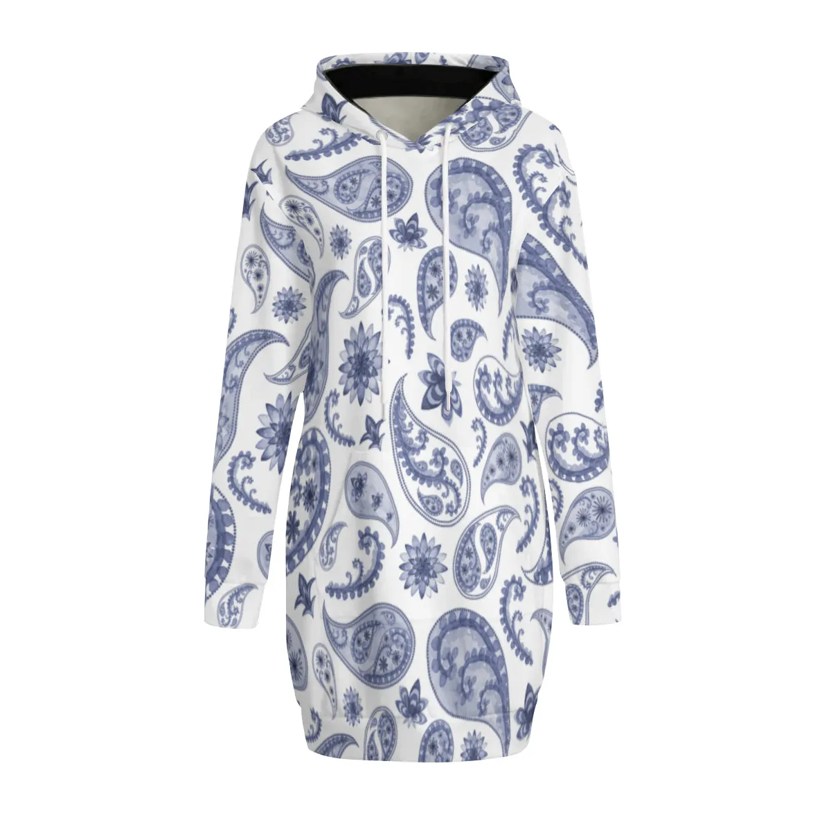 Blue Paisely Hoodie Sweat Dress