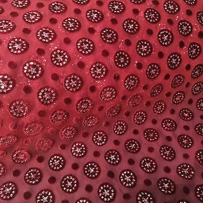 Burnout Chiffon velvet circles and spangle glitter fabric 50" Wide M187 Mtex