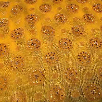 Burnout Chiffon velvet circles and spangle glitter fabric 50" Wide M187 Mtex