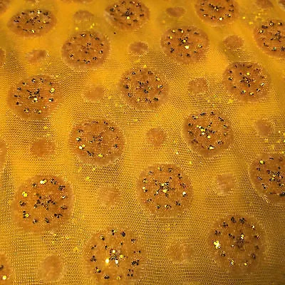 Burnout Chiffon velvet circles and spangle glitter fabric 50" Wide M187 Mtex