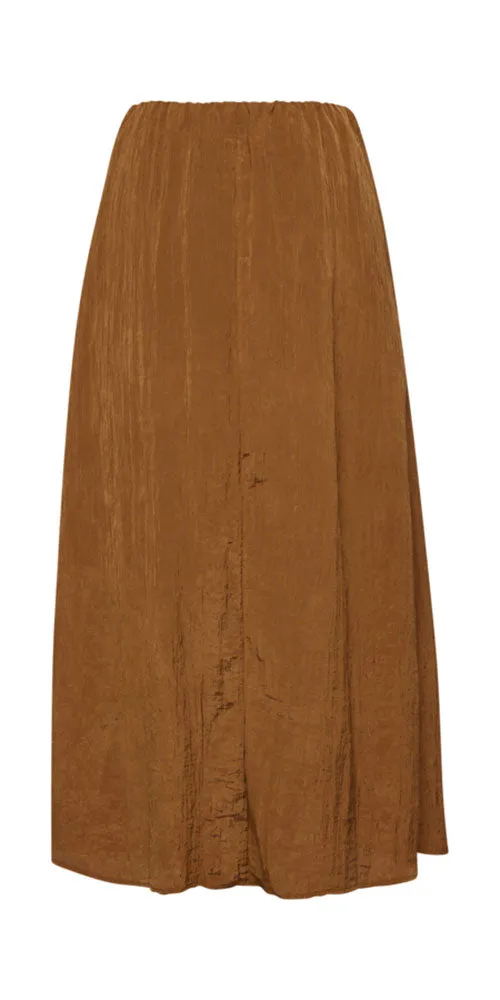 B.Young Crinkled Satin Maxi Skirt, bronze