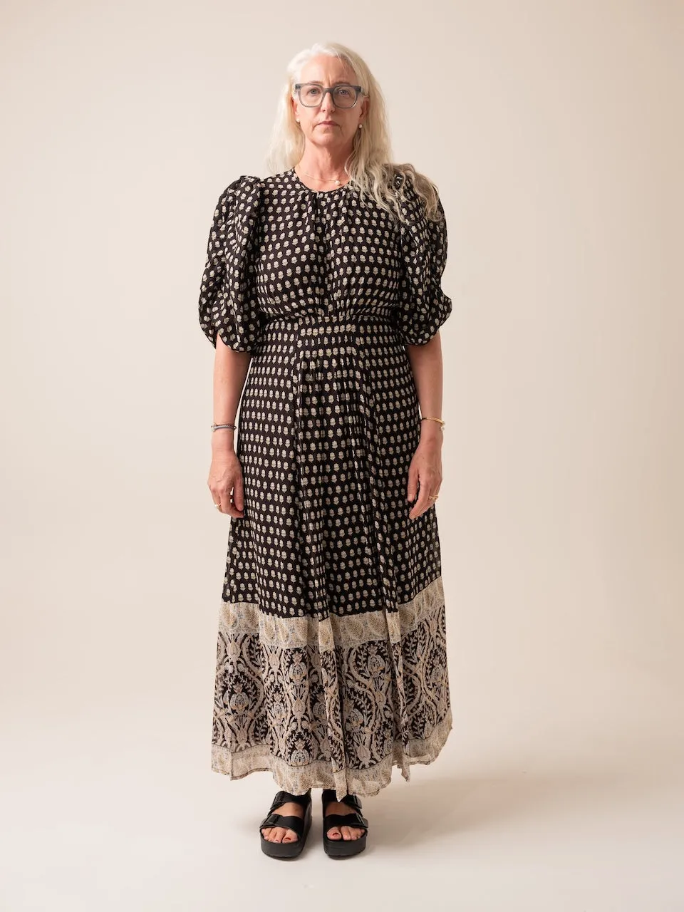 Bytimo Georgette Tieband Dress in Paisley