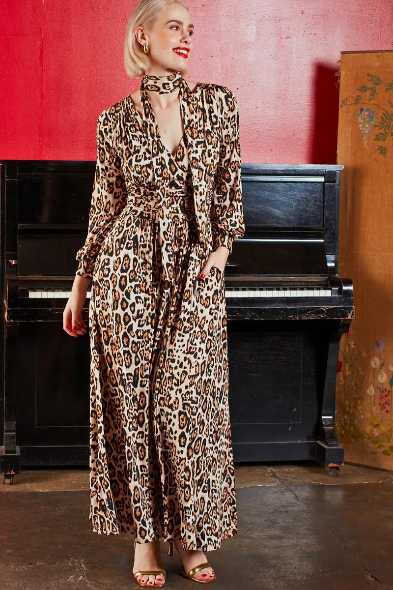 Carrie Maxi Dress - Brown Leopard