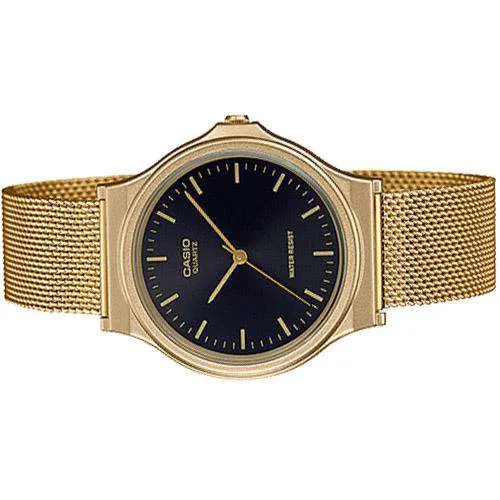 Casio MQ-24MG-1EDF Gold Plated Mesh Strap Watch for  Women