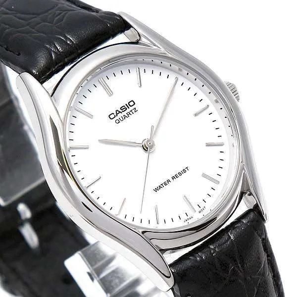 Casio MTP-1094E-7ADF Black Leather Strap Watch for Men