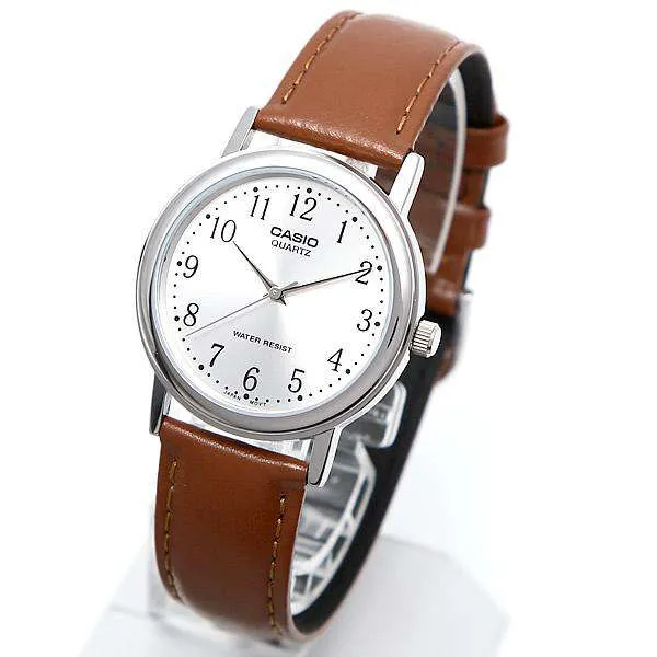 Casio MTP-1095E-7BDF Brown Leather Strap Watch for Men