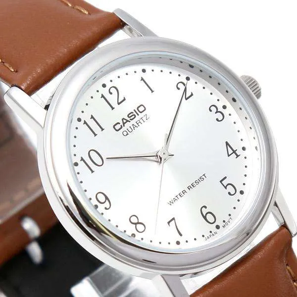 Casio MTP-1095E-7BDF Brown Leather Strap Watch for Men