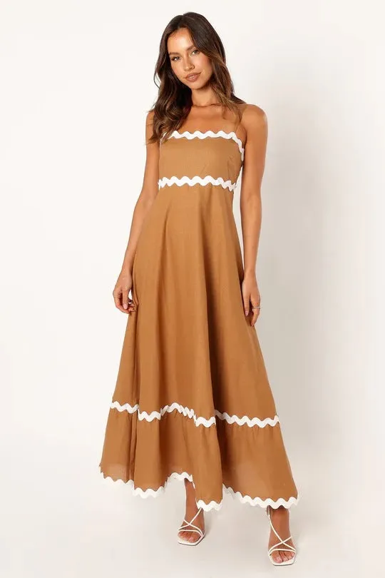 Chic Summer Breeze Solid color Swing Dress | Ruffle Maxi Dress | Beach Cami Dress | A line Dress