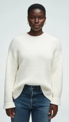 Chunky Ribbed Sweater in Merino Wool | Ivory