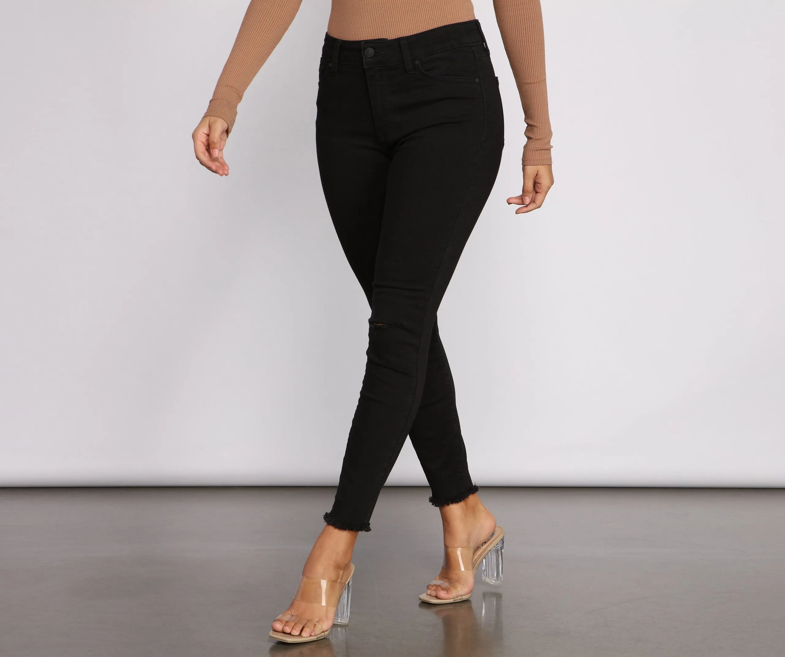 Clara High Rise Black Skinny Jeans