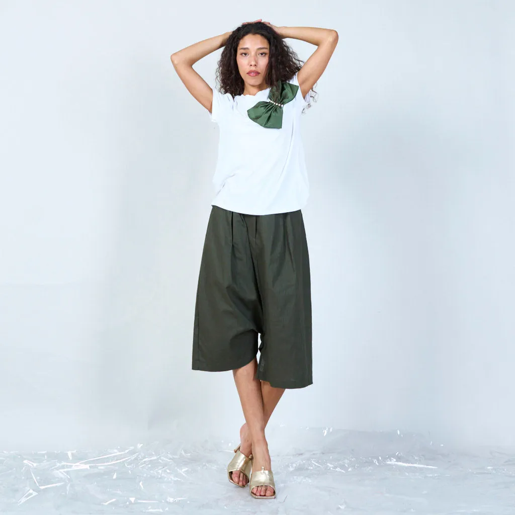 Classic pleated culottes trouser wholesale