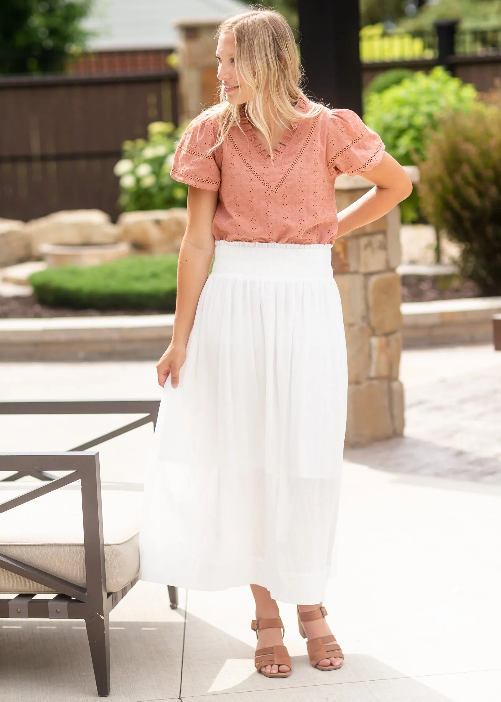 Classic White Cotton Maxi Skirt - FINAL SALE