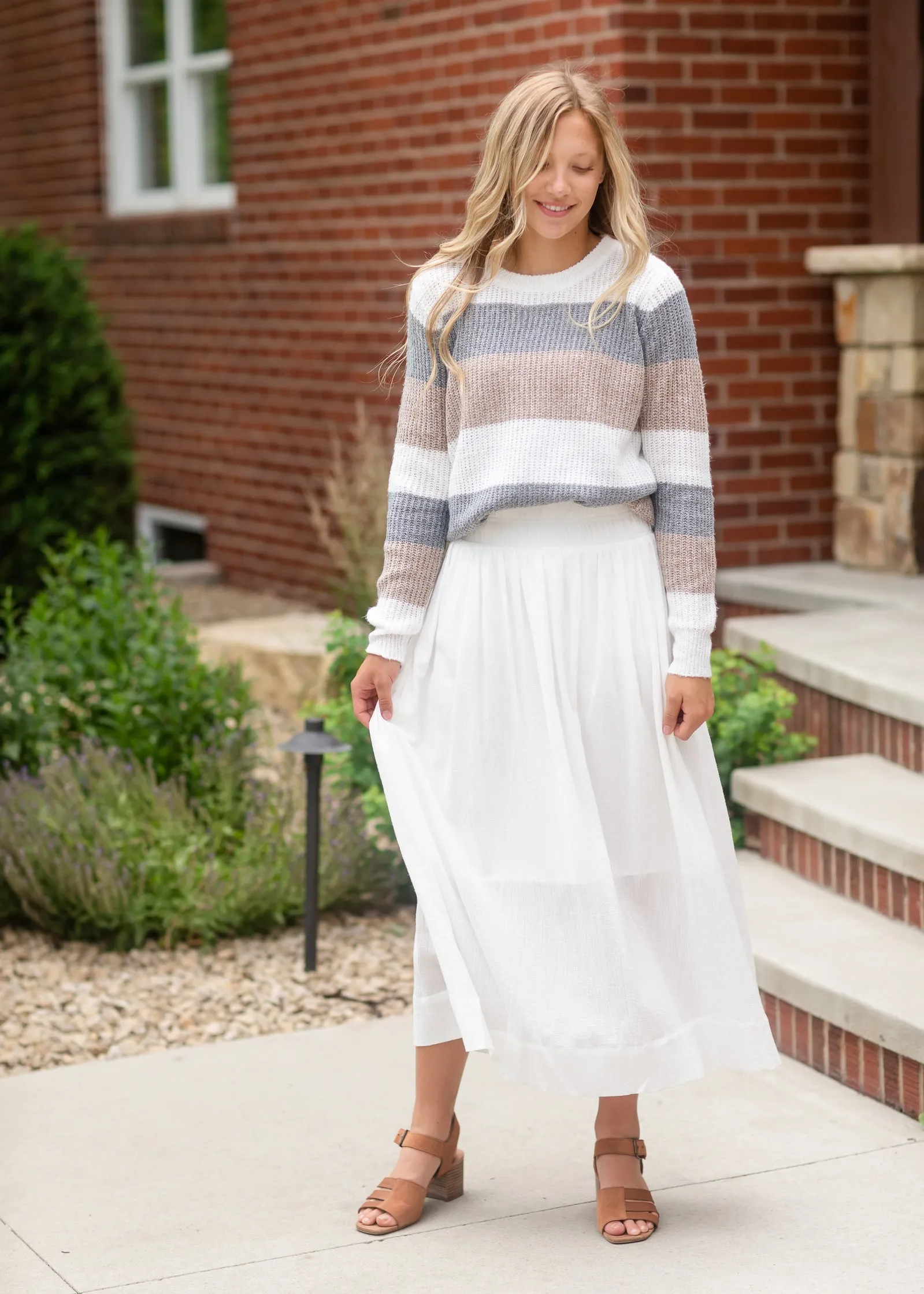 Classic White Cotton Maxi Skirt - FINAL SALE