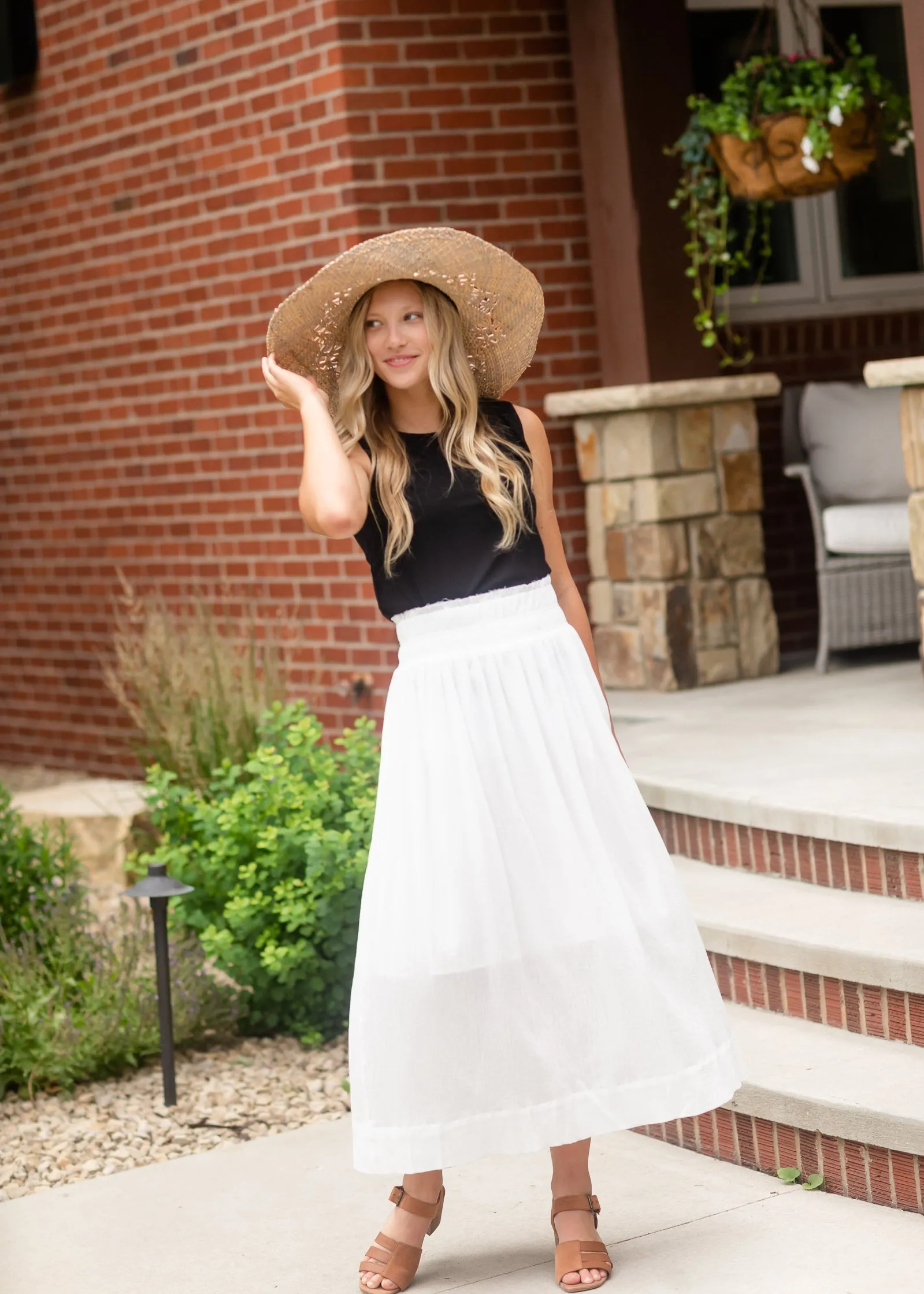 Classic White Cotton Maxi Skirt - FINAL SALE