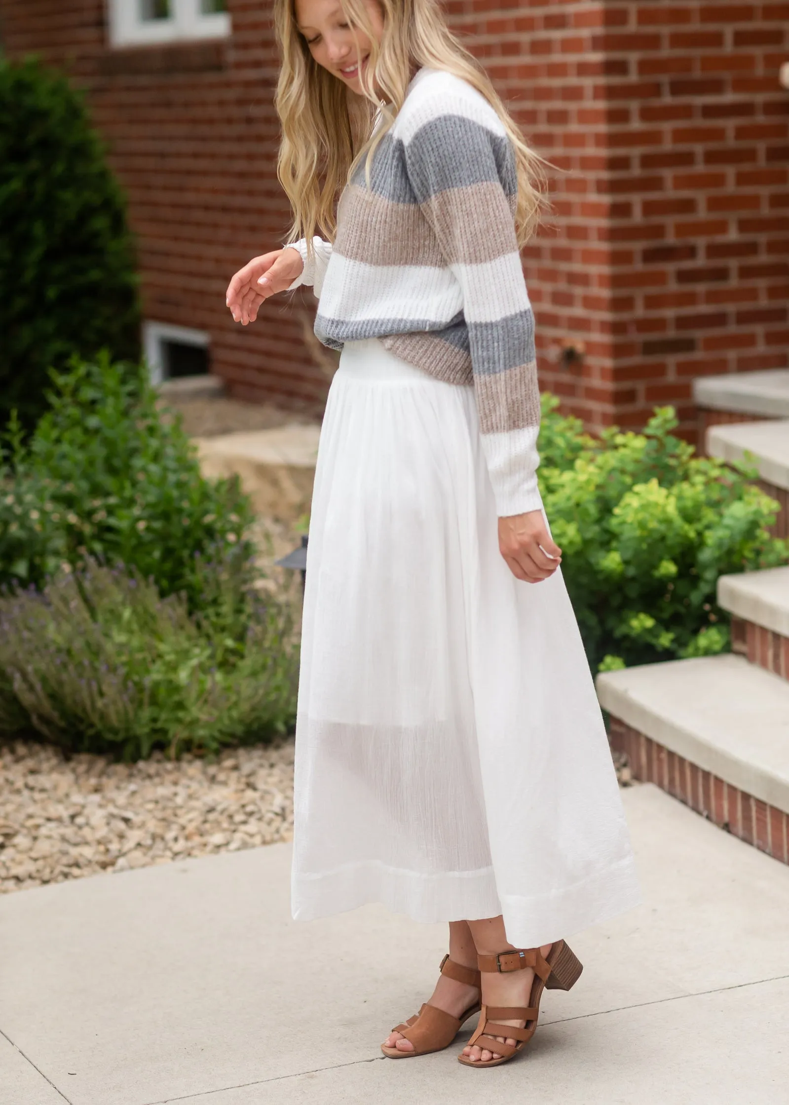 Classic White Cotton Maxi Skirt - FINAL SALE