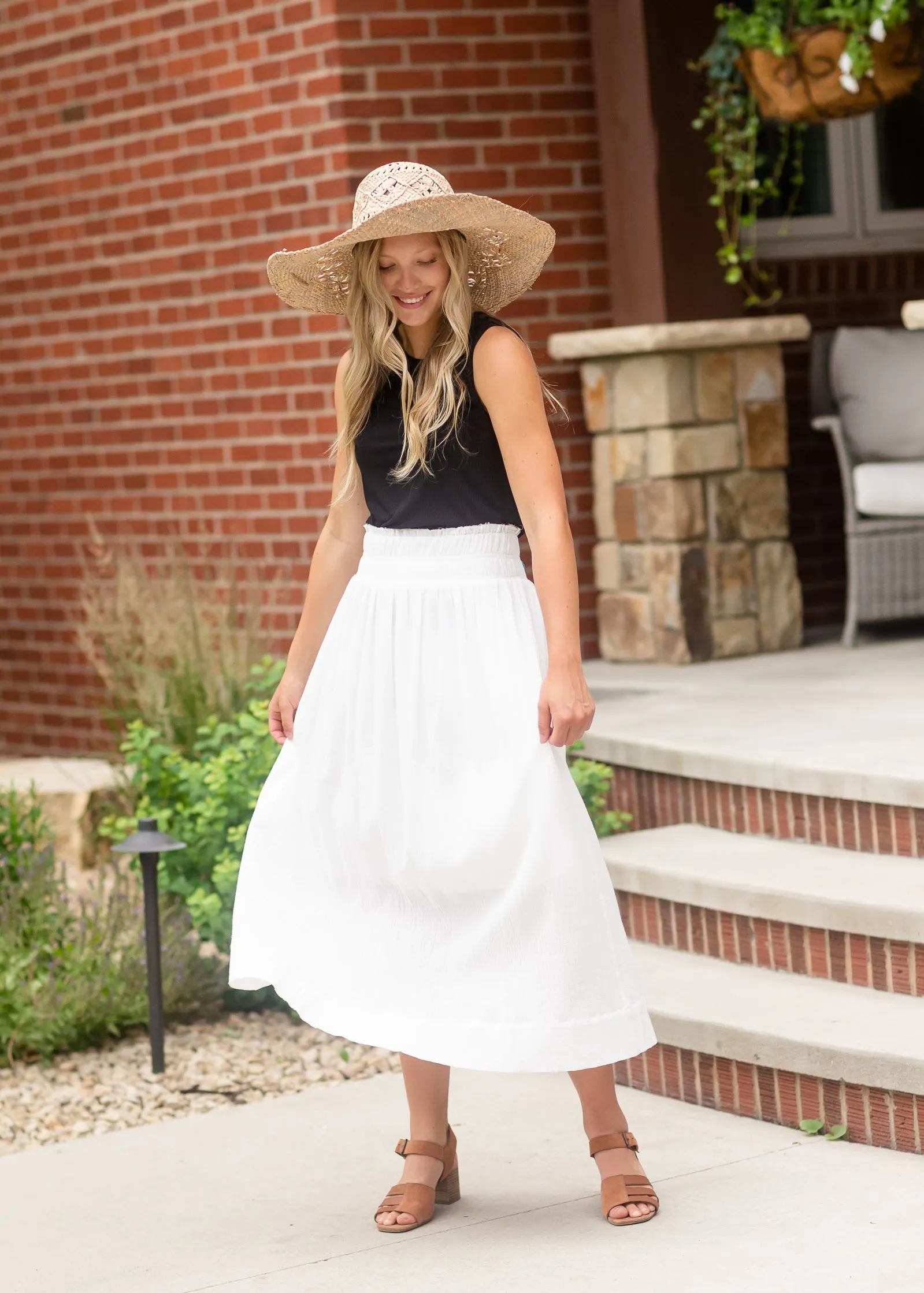 Classic White Cotton Maxi Skirt - FINAL SALE