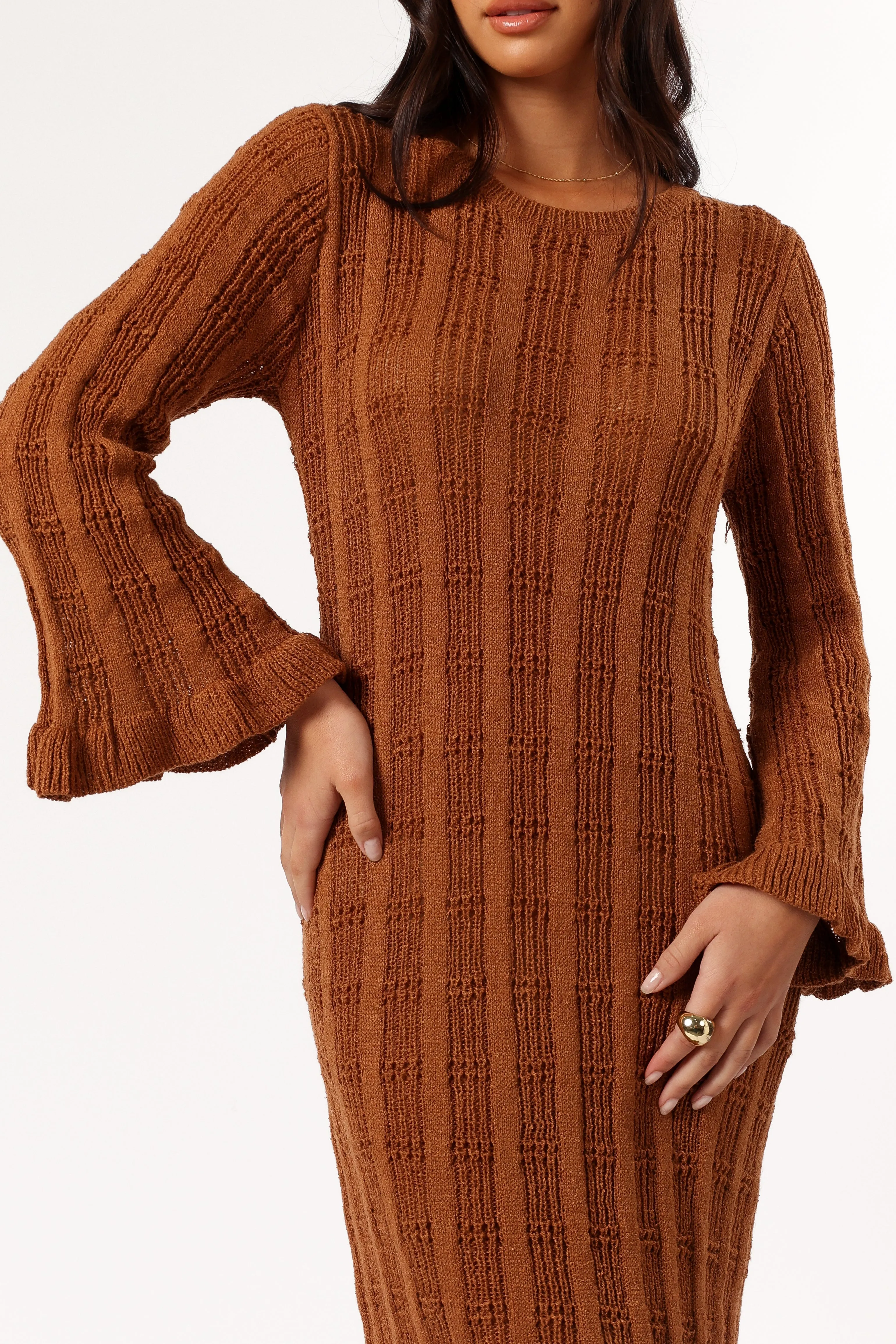 Colter Long Sleeve Maxi Dress - Bronze