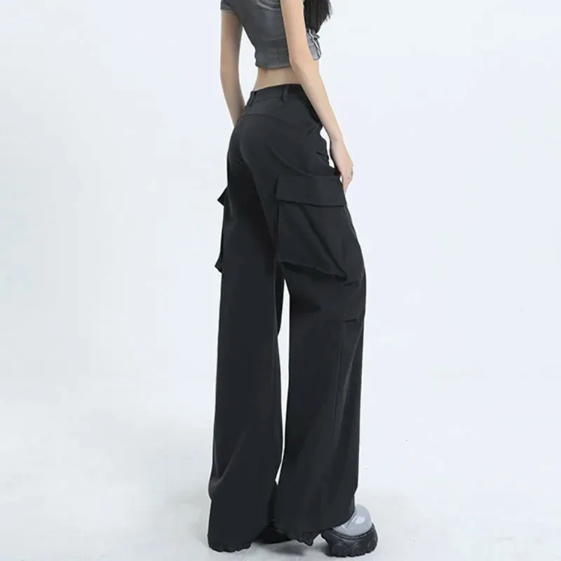 Cool Quick Drying Cargo High Waist Wide Leg Jeans