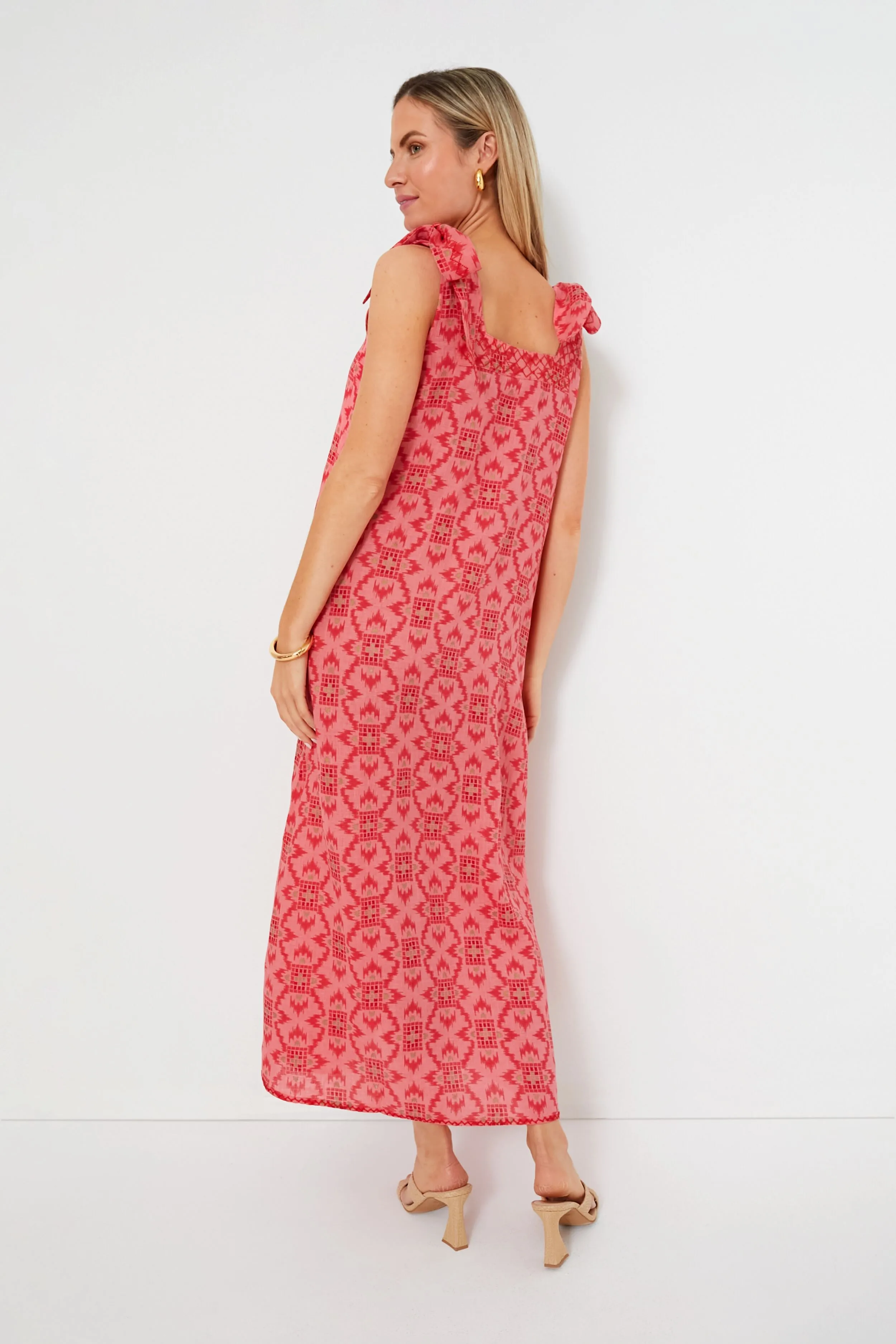 Coral Ikat Obsidian Dress