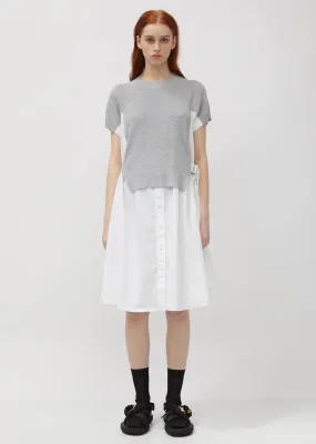 Cotton Knit Hybrid Shirtdress