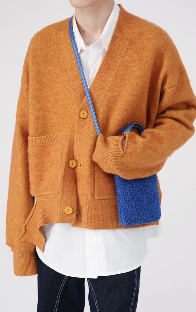 Cropped Knit Sleeve Cutout Cardigan