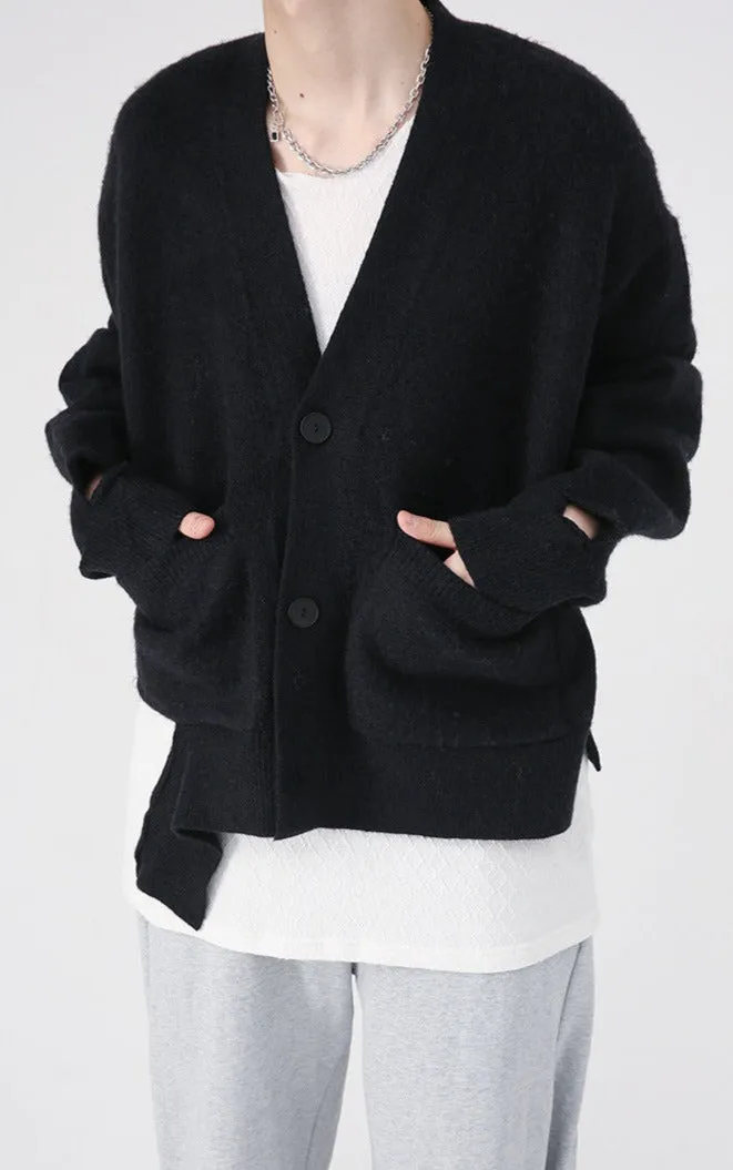 Cropped Knit Sleeve Cutout Cardigan