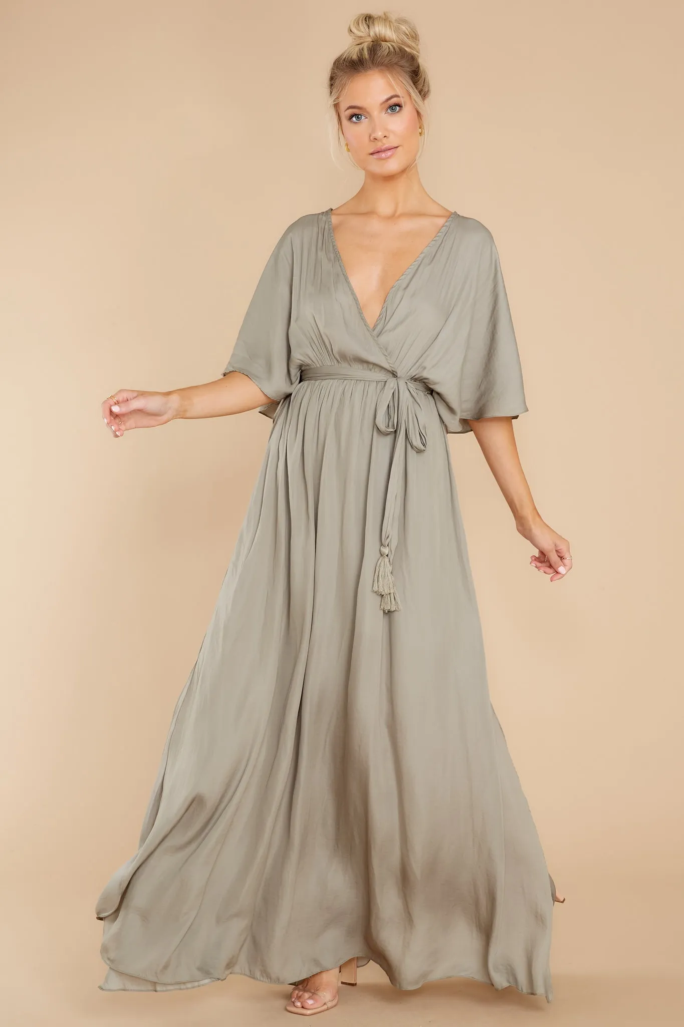 Cross My Heart Moss Green Maxi Dress