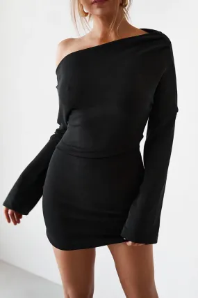 Cupro Mini Dress - Black