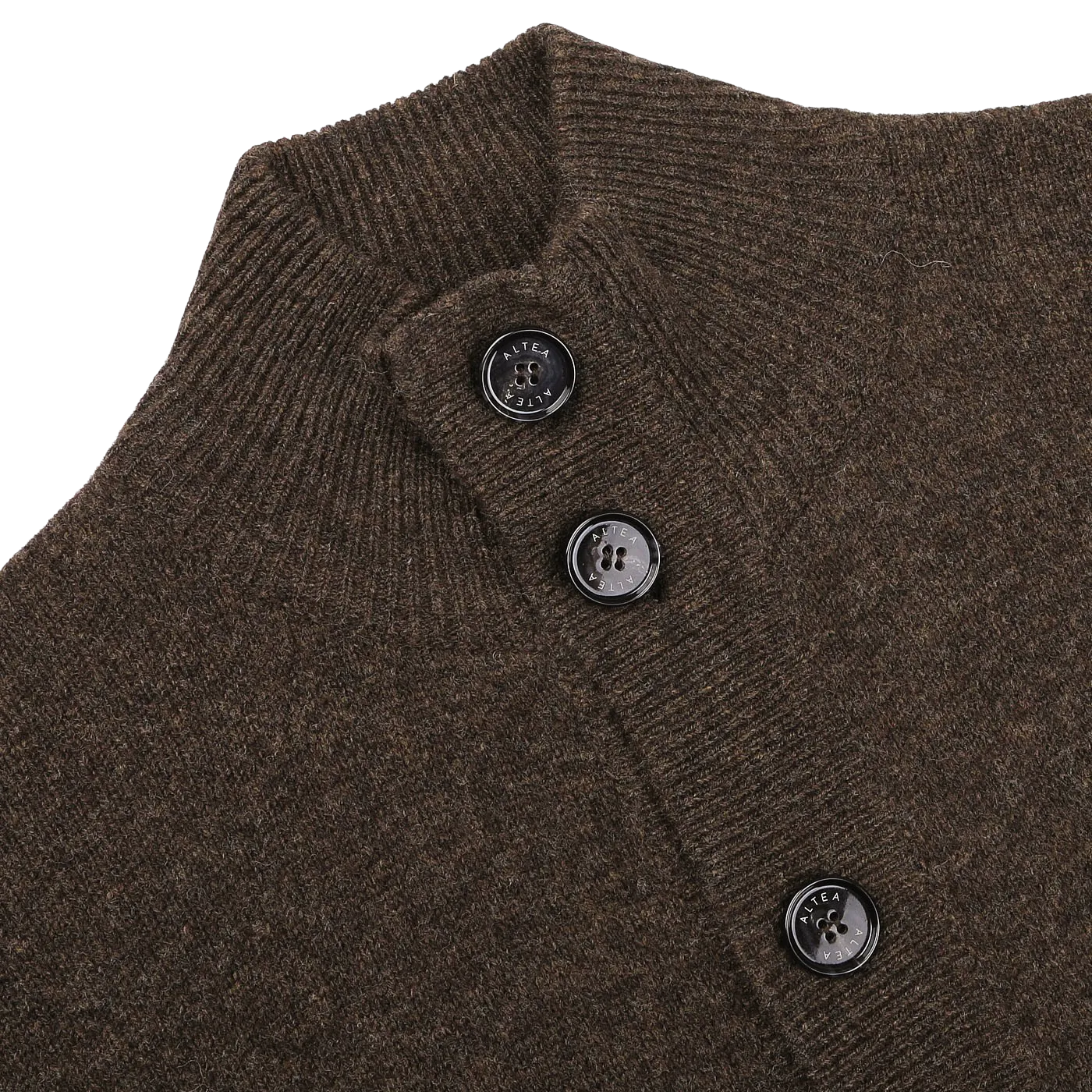 Dark Brown Shetland Wool Button Cardigan