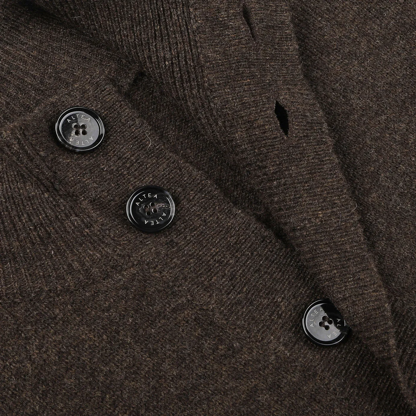 Dark Brown Shetland Wool Button Cardigan