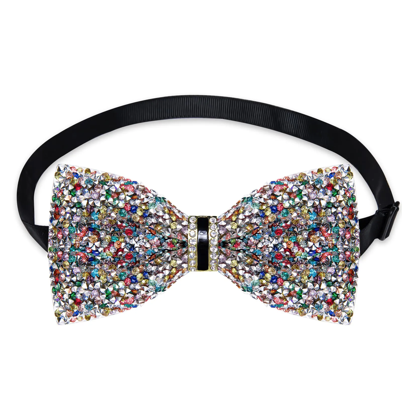 DiBanGu Imitation Diamond Bow Tie Multicolor Crystal Men's Pre Tied Bow Ties