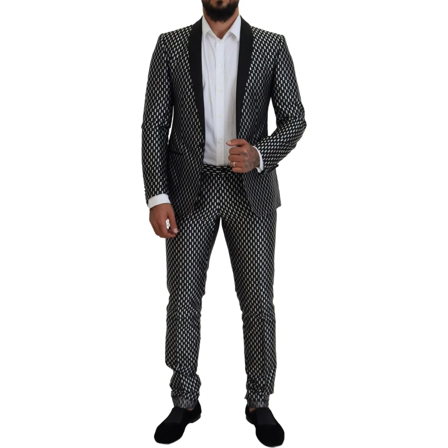 Dolce & Gabbana Elegant Black Silk Blend Slim Fit Suit