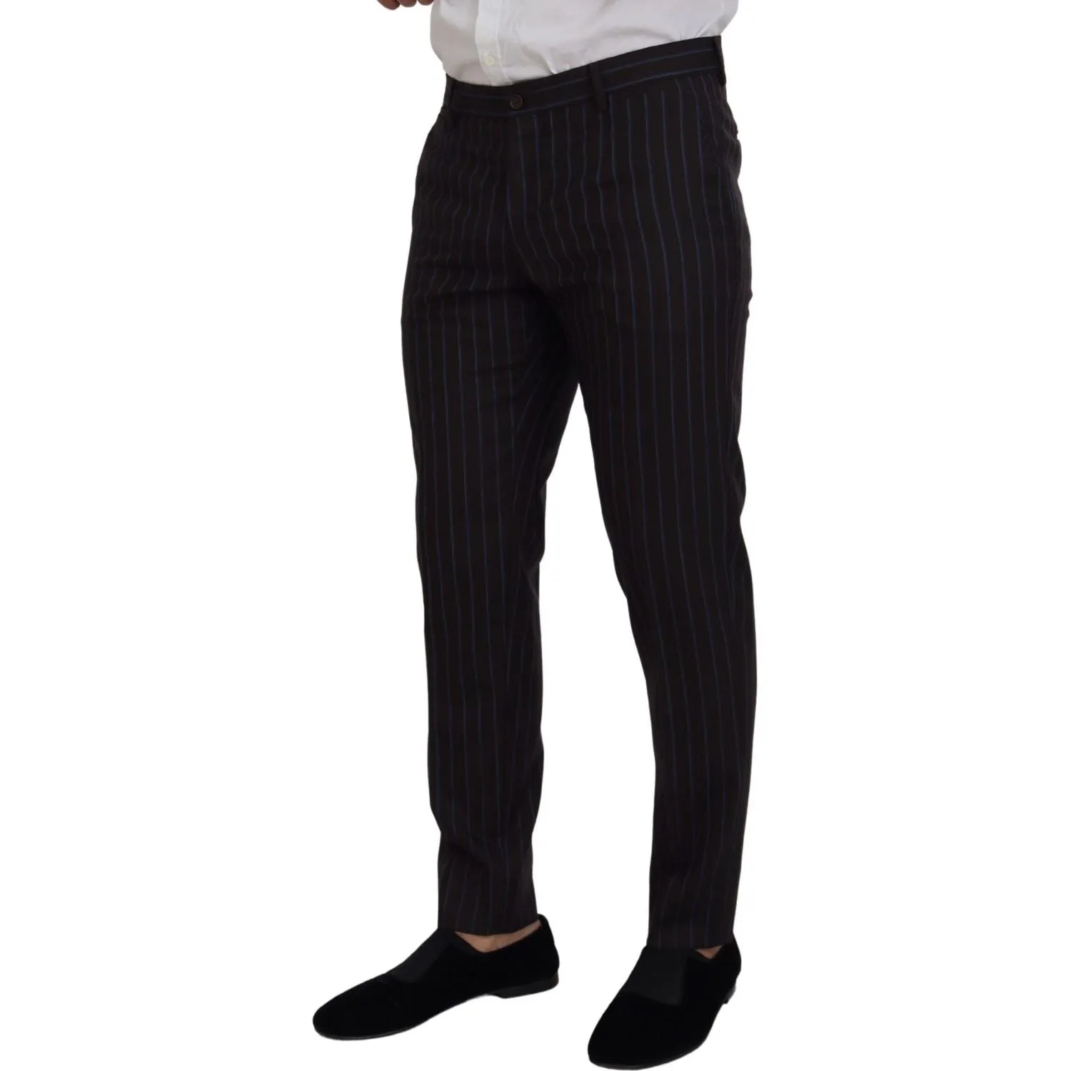 Dolce & Gabbana Elegant Black Striped Virgin Wool Suit