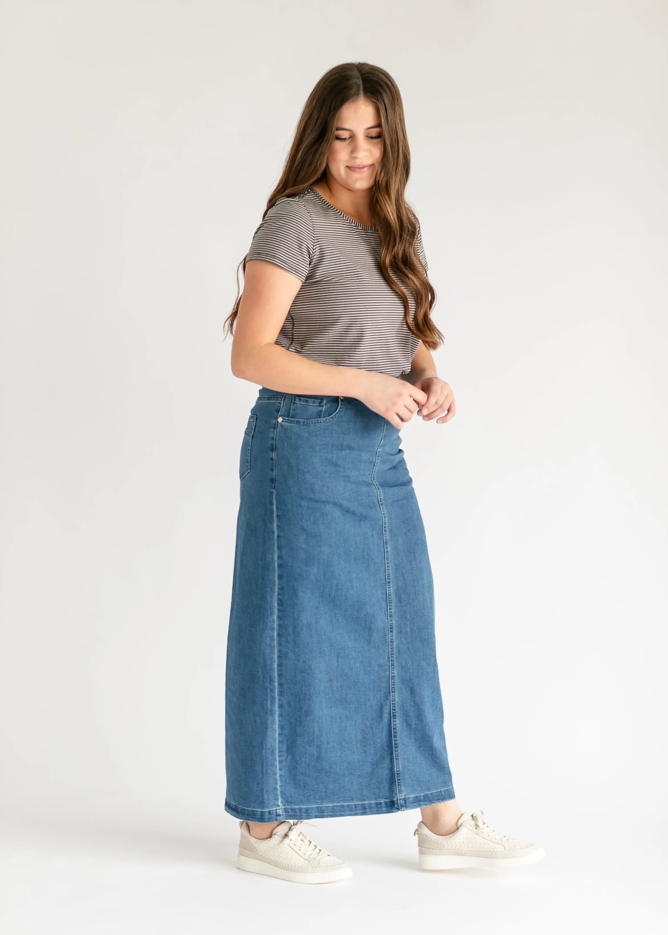 Donna Medium Wash Maxi Skirt - FINAL SALE