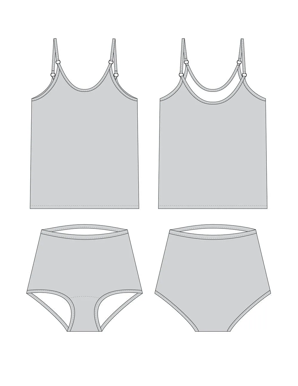 Dune Tank & Briefs - Christine Haynes - Sizes XS to 4X