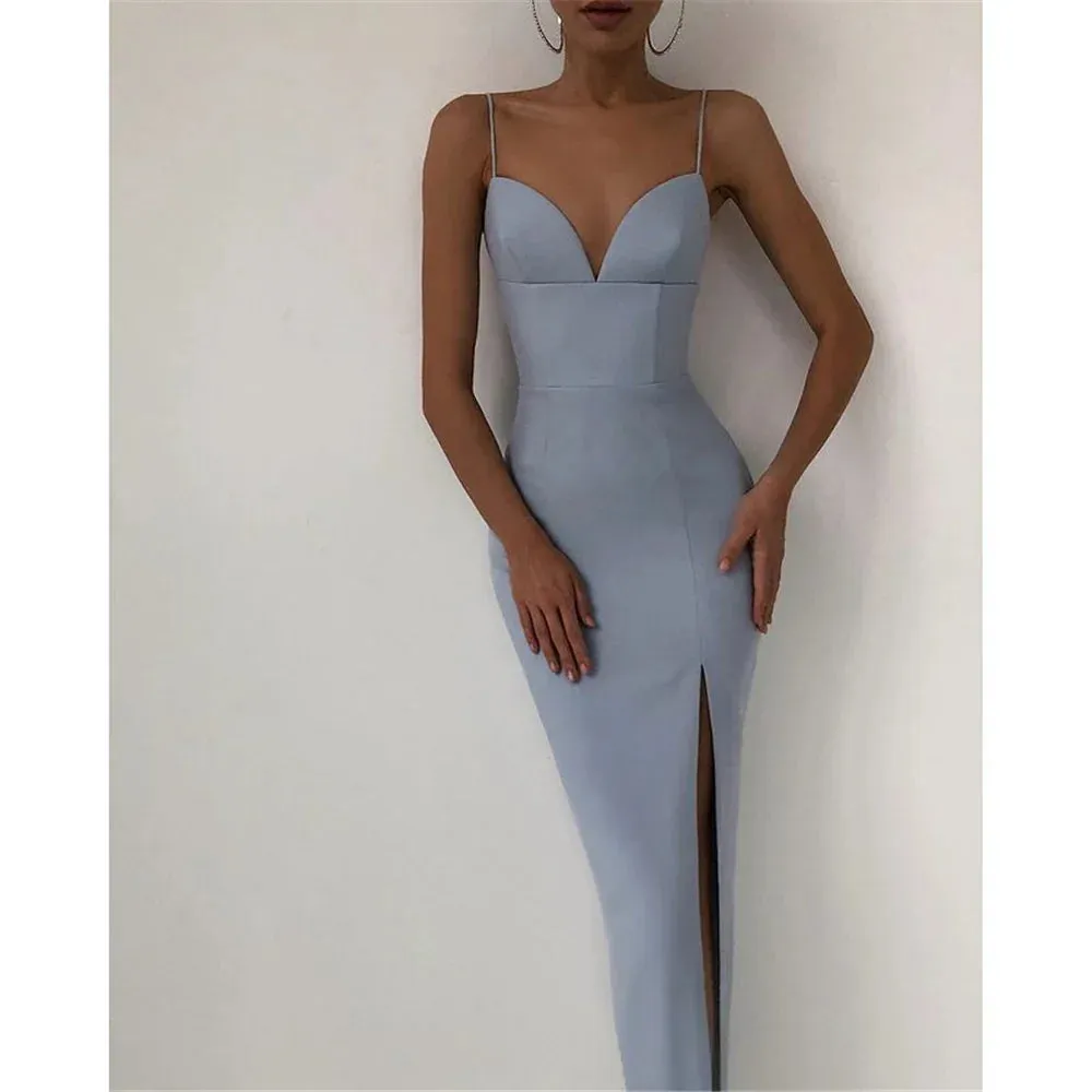 Elegant Bodycon Maxi Dress with High Slit