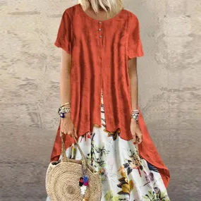Elegant Cotton And Linen Dress