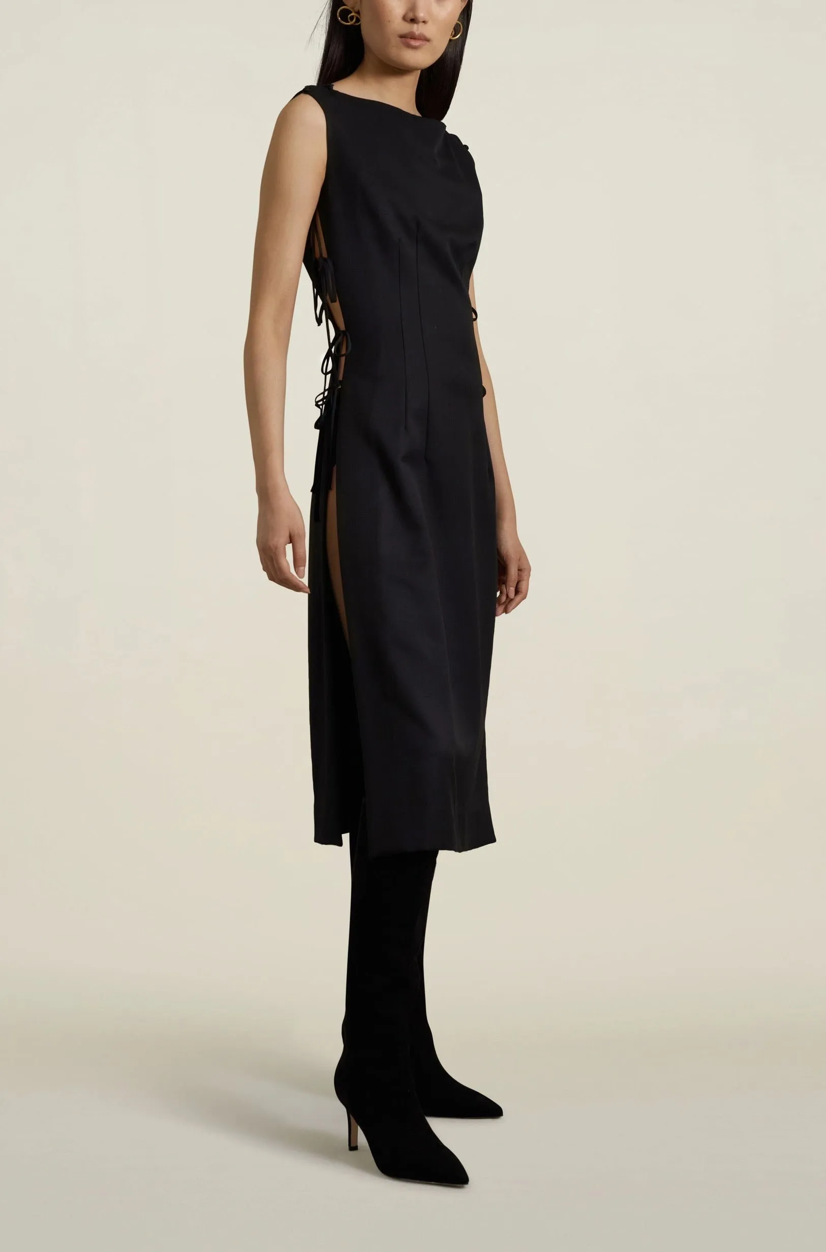 Elizabeth Vest Dress, Black