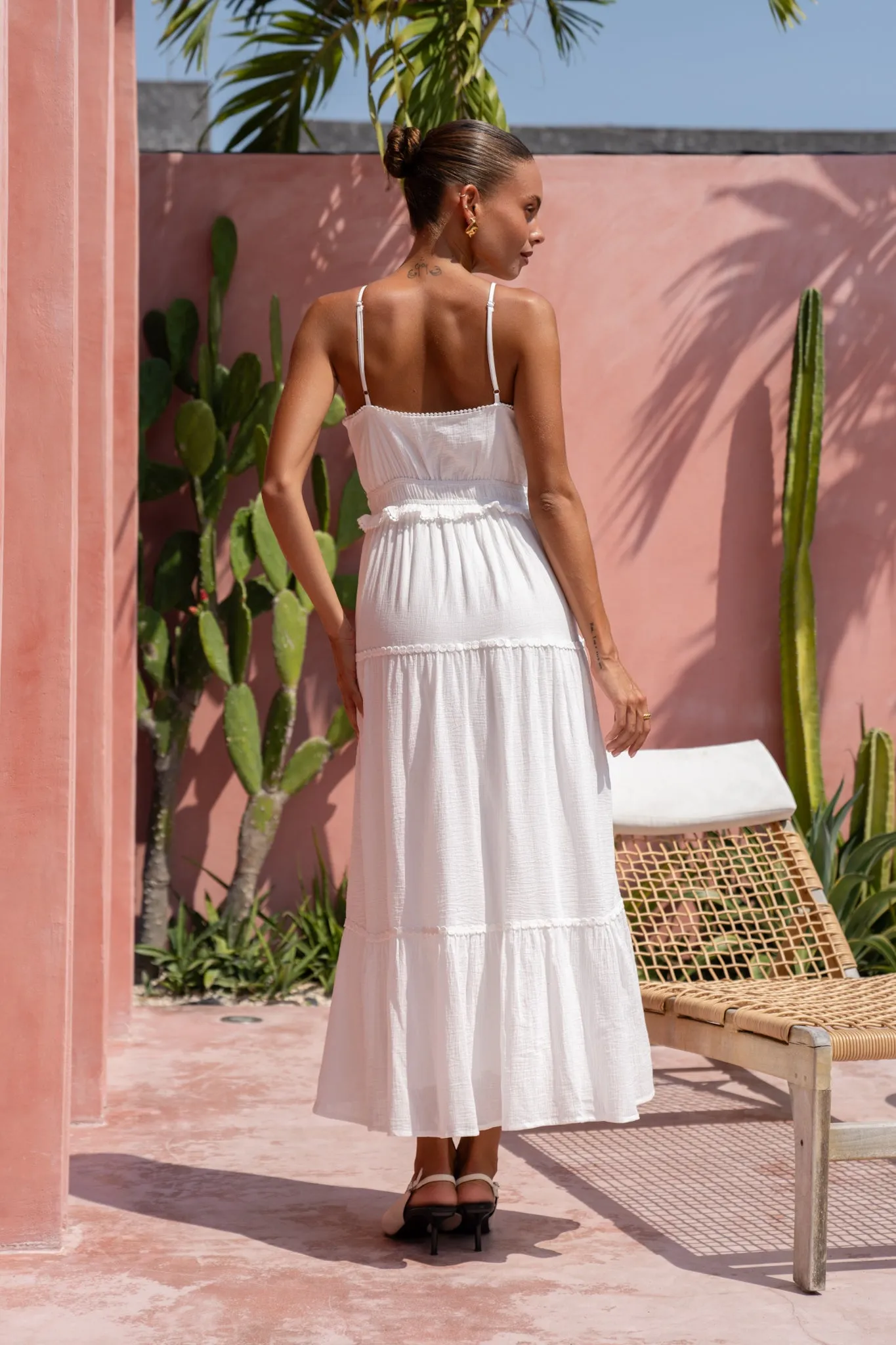 Elodie White Maxi Dress