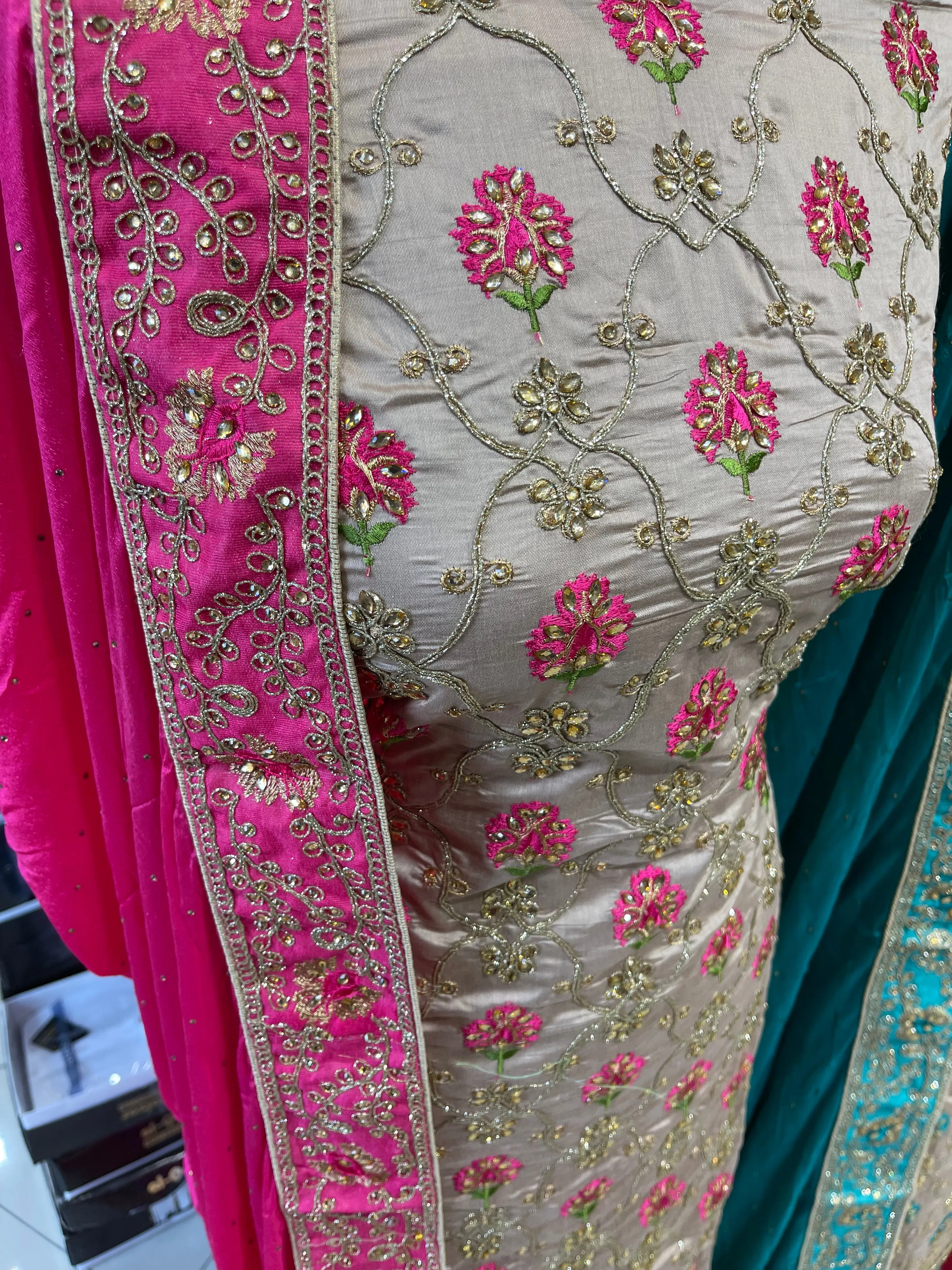 Embellished Dupion Silk