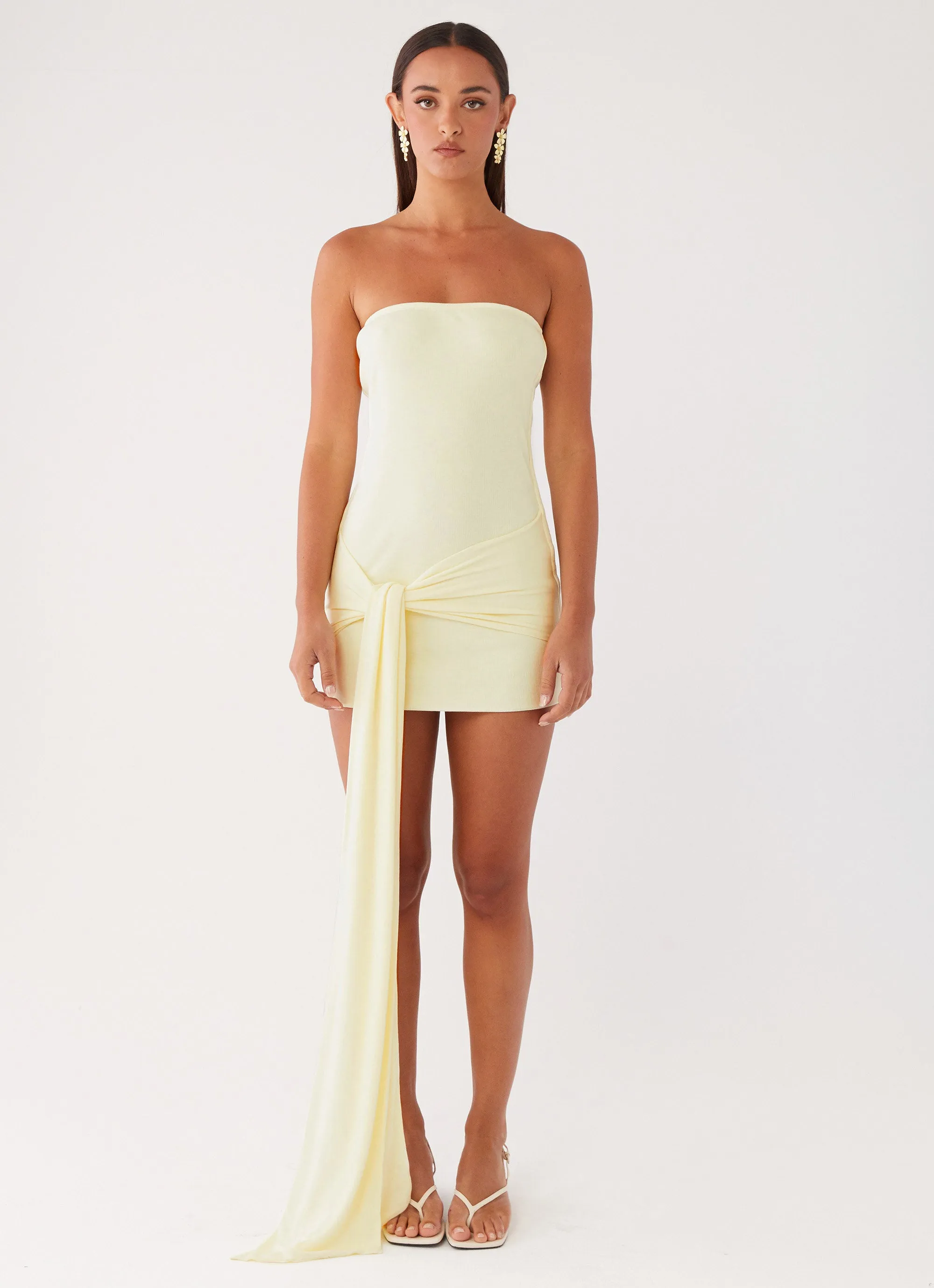 Eternal Gaze Strapless Wrap Mini Dress - Ivory