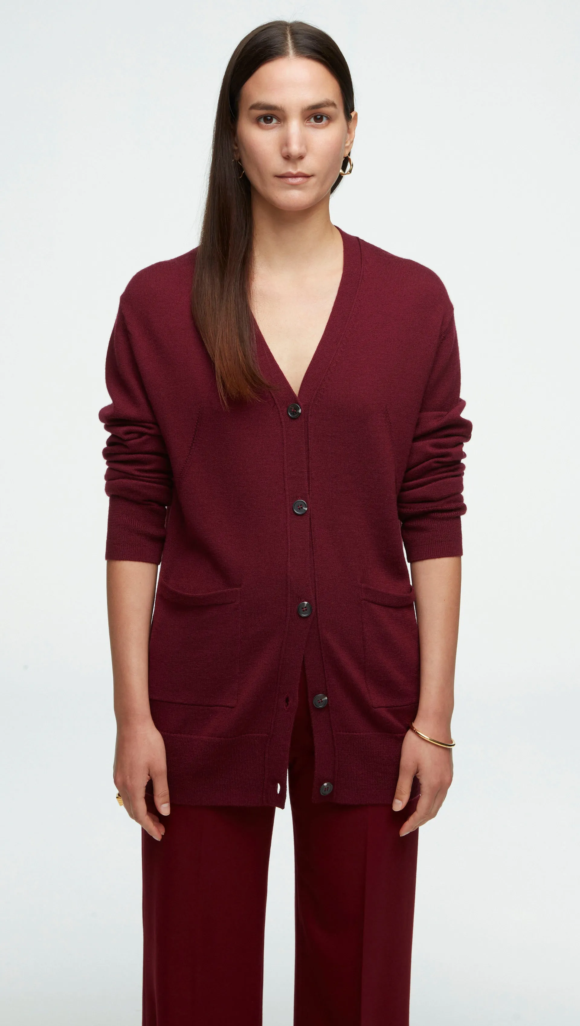 Everyday Cardigan in Merino Wool | Merlot