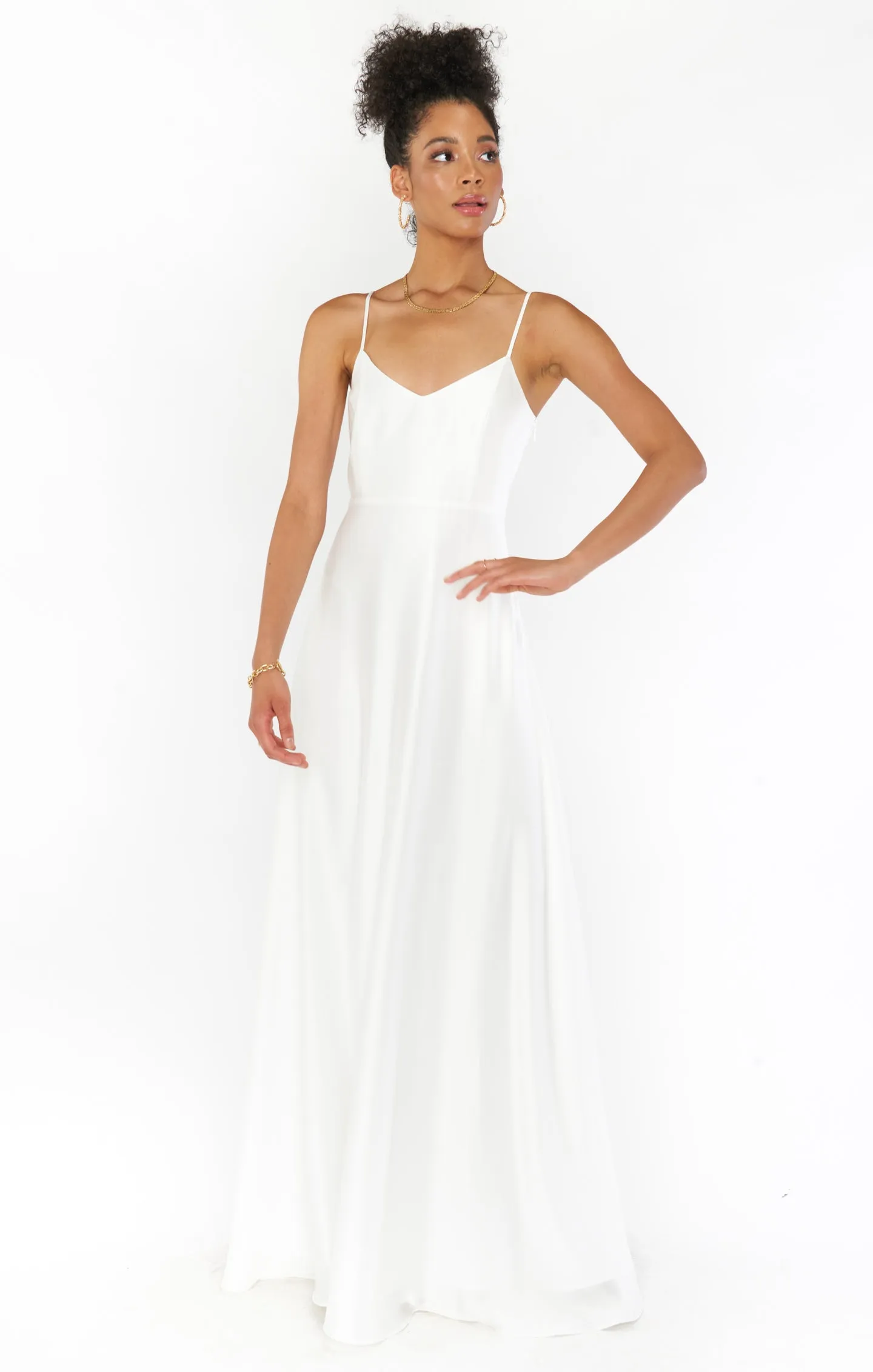 Faith Maxi Dress ~ Ivory Luxe Satin