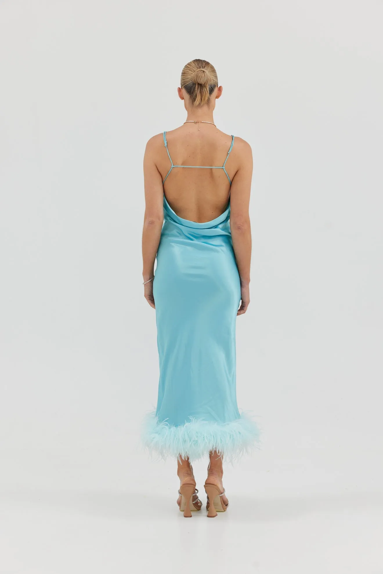 Farah Slip Dress - Cyan