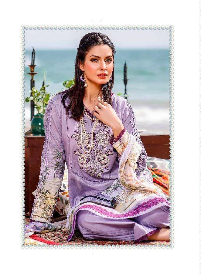 Firdous Pakistani Purple Unstitched Cotton Suit Dress Material